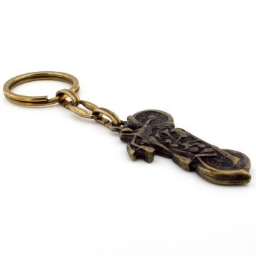 Chopper Cruiser Motosiklet Motor Şeklinde Antik Bronz Metal Anahtarlık KC240