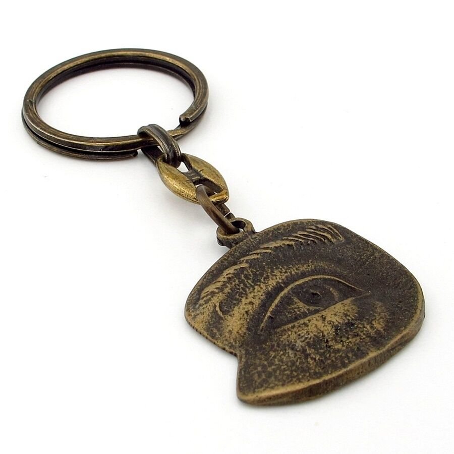 Tek Göz Herşeyi Gören Göz Antik Sarı Eskitme Metal Anahtarlık KC247