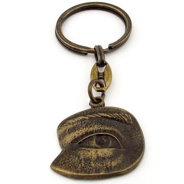 Tek Göz Herşeyi Gören Göz Antik Sarı Eskitme Metal Anahtarlık KC247