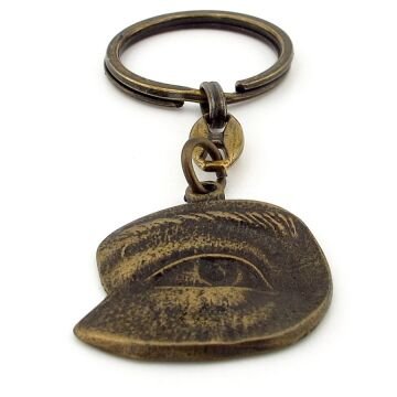 Tek Göz Herşeyi Gören Göz Antik Sarı Eskitme Metal Anahtarlık KC247