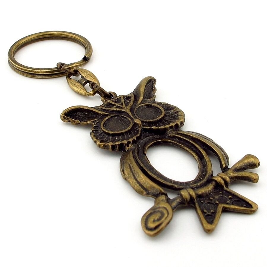 Baykuş Gece Hayvanı Orman Bronz Eskitme Metal Anahtarlık KC251