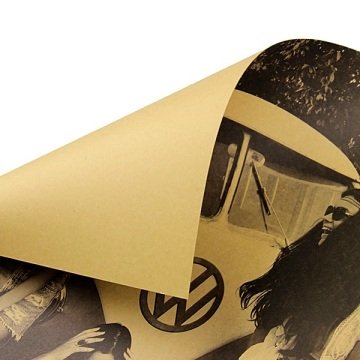 VOLKSWAGEN MİNİBÜS VOS VOS RETRO HİPPİ KRAFT POSTER AF010