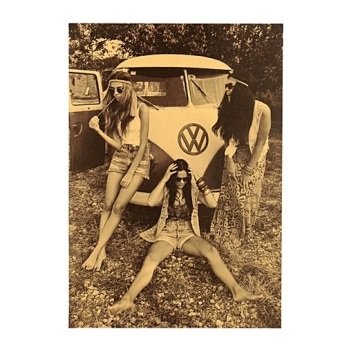 VOLKSWAGEN MİNİBÜS VOS VOS RETRO HİPPİ KRAFT POSTER AF010