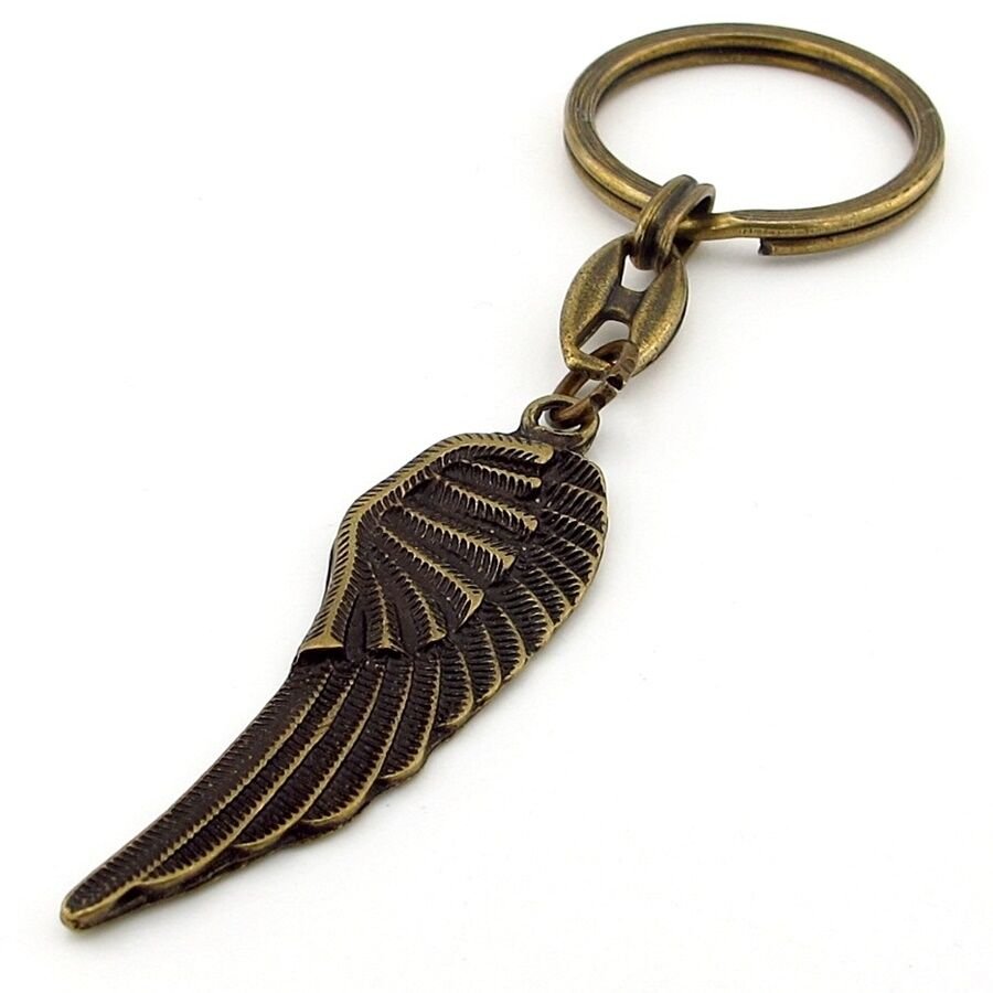 Melek Kanadı Angel Kanat Eskitme Bronz Antik Sarı Metal Anahtarlık KC262