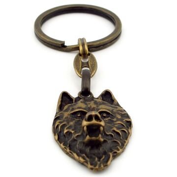 Kurt Şeklinde Eskitme Bronz Antik Sarı Metal Anahtarlık KC264