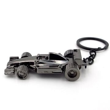 Formula 1 F1 Yarış Arabası Antrasit Renk Parlak Metal Anahtarlık KC266