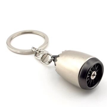 Uçak Jet Motoru Şeklinde Havacı Mühendis Pilot Metal Anahtarlık Ağır KC267