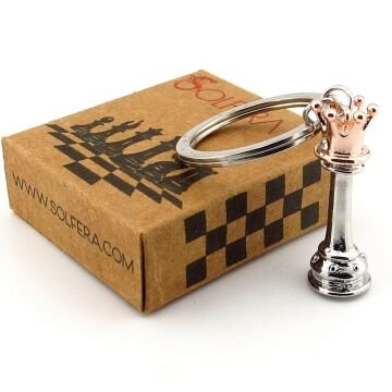 Zekanın Kraliçesi Satranç Vezir Figürlü Strateji Oyun Parlak Metal Anahtarlık KC269