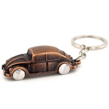 Bakır Renk Vosvos Beetle Nostaljik Araba Kaplumbağa Metal Anahtarlık KC271