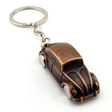 Bakır Renk Vosvos Beetle Nostaljik Araba Kaplumbağa Metal Anahtarlık KC271