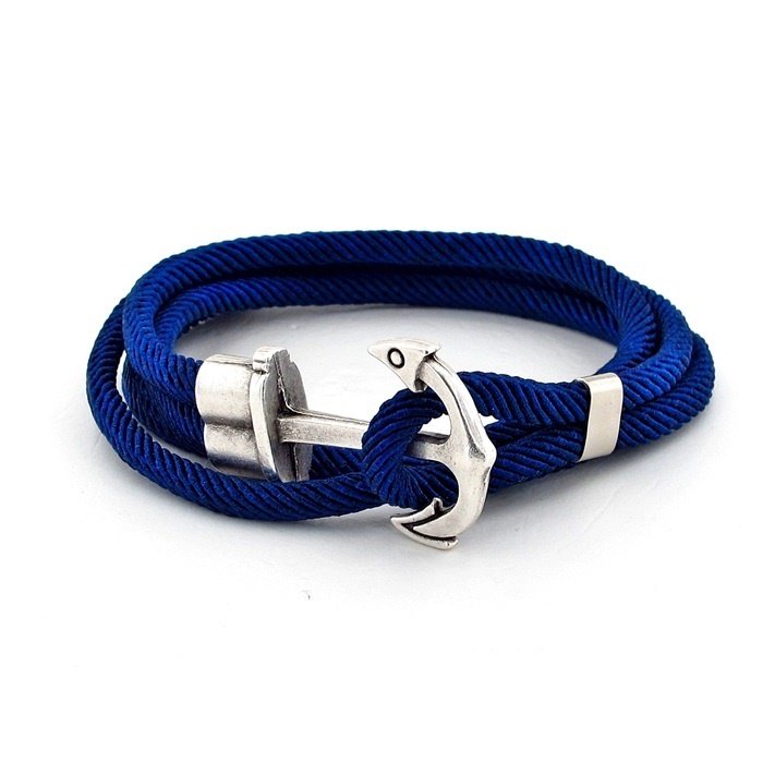 Solfera LACİVERT RENKLİ SARMA BÜYÜK ÇAPALI ERKEK BİLEKLİK BT406