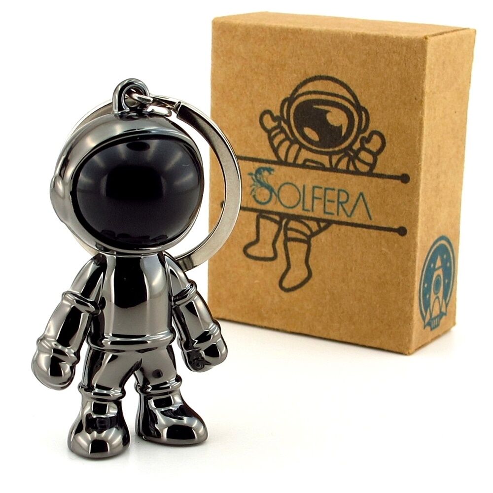 Antrasit Koyu Gri Renkli Astronot Uzay NASA Parlak PVC Anahtarlık KC277