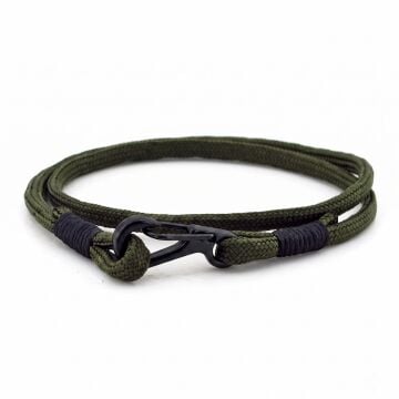 METAL KANCALI HAKİ YEŞİL SARMA PARACORD ERKEK BİLEKLİK BT415