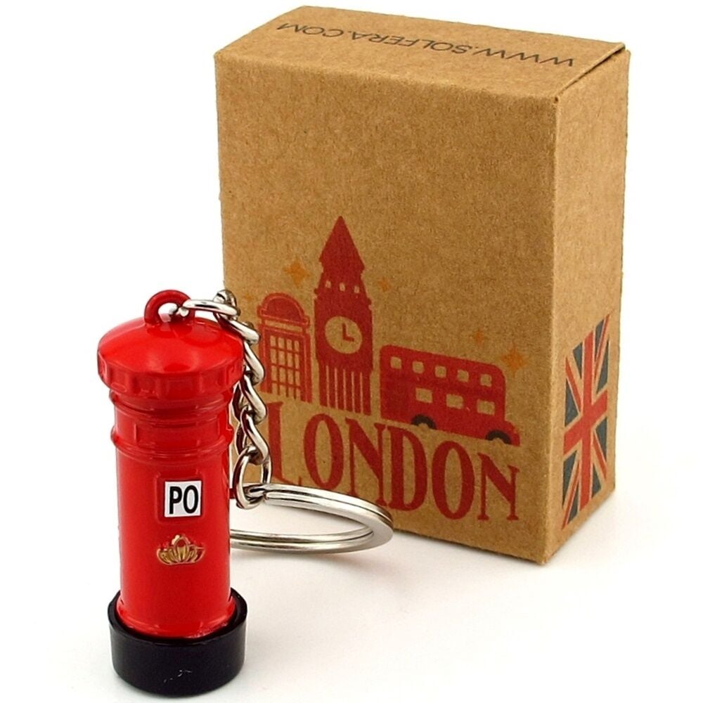 London Londra Posta Kutusu Postane Mektup Kırmızı Metal Anahtarlık KC285
