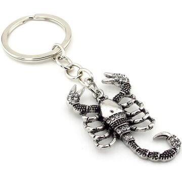 Akrep Burcu Astroloji Zirkon Taşlı Parlak Metal Anahtarlık RZ286