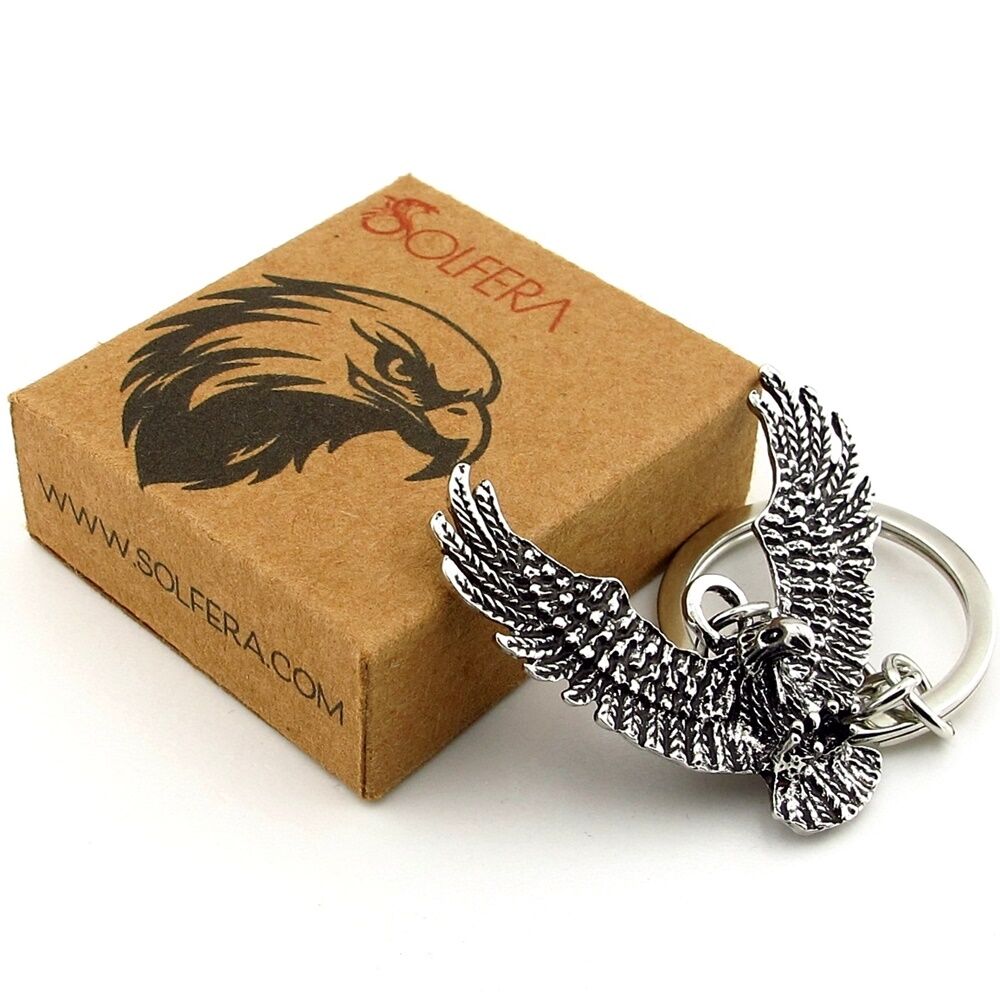 Kanatları Açık Yırtıcı Kartal Kuş Metal Anahtarlık KC287