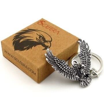 Kanatları Açık Yırtıcı Kartal Kuş Metal Anahtarlık KC287