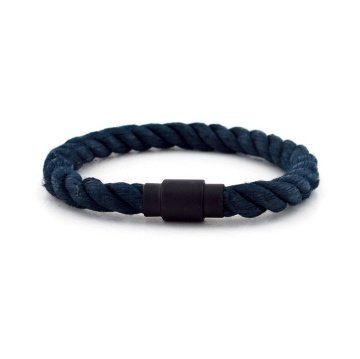 LACİVERT HALAT SİYAH METAL MIKNATISLI ERKEK BİLEKLİK BT422
