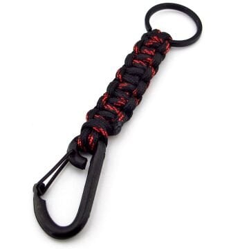Siyah Kanca Outdoor Hook Kampçı Siyah Kırmızı Paracord Örgü KC297