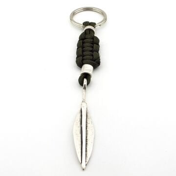 Mızrak Ucu Savaşçı Haki Yeşil Makrome Örgü Anahtarlık KC299