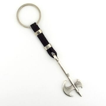 Savaşçı Balta Ortaçağ Siyah Deri Metal Uçlu Anahtarlık KC310