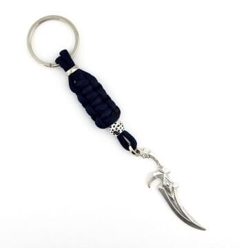 Fantastik Cosplay Kama Kılıç Bıçak Şekilli Makrome Örgü Metal Anahtarlık KC319