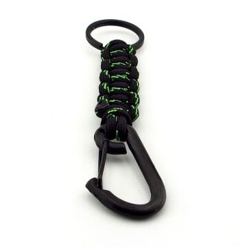 Siyah Kanca Outdoor Hook Kampçı Siyah Yeşil Paracord Örgü KC324