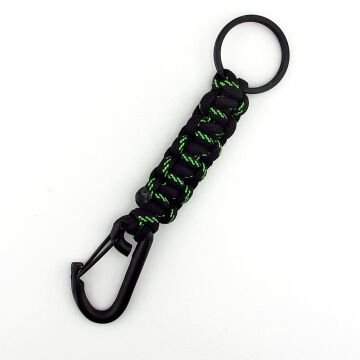 Siyah Kanca Outdoor Hook Kampçı Siyah Yeşil Paracord Örgü KC324