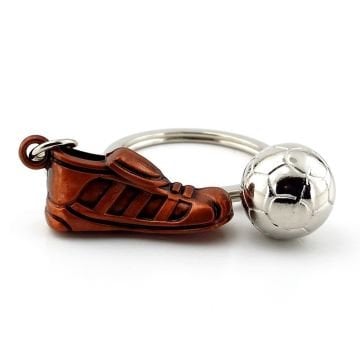 Futbol Topu Bakır Renk Krampon Futbolcu Ayakkabı Metal Anahtarlık KC132