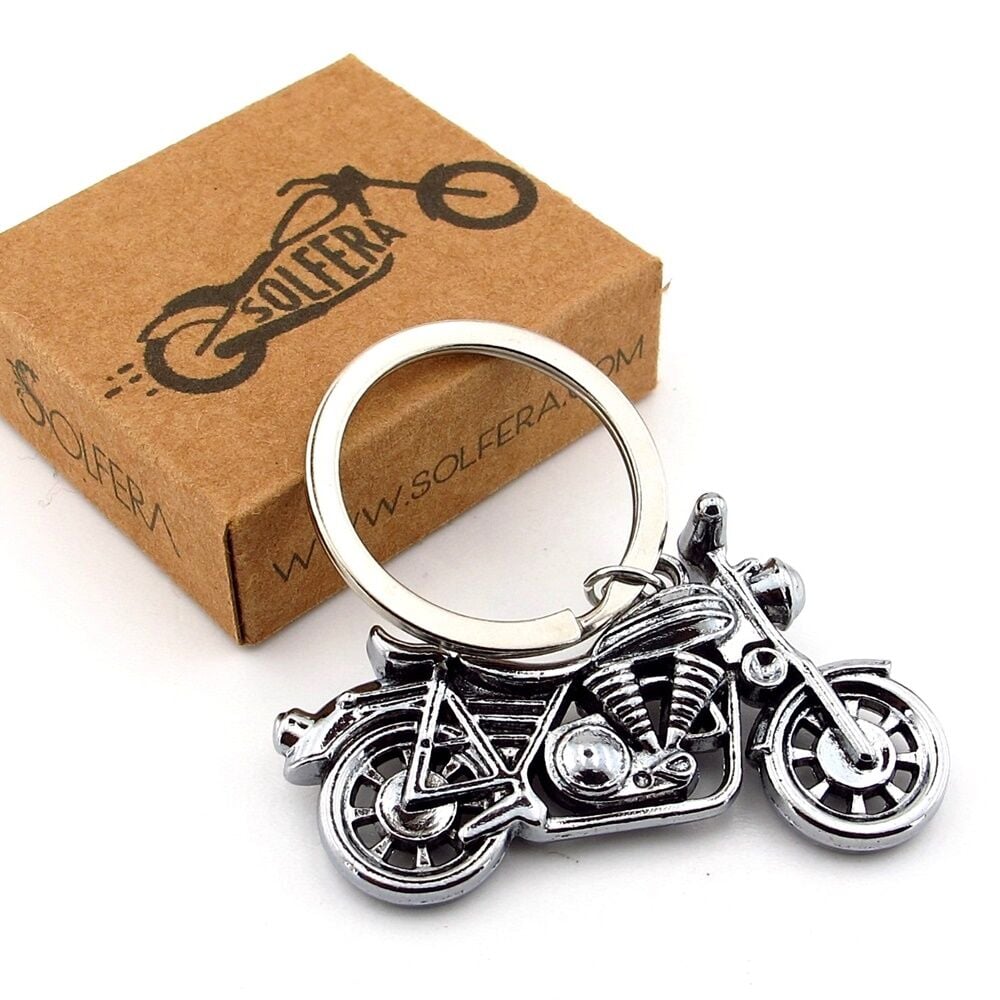 Chopper Cruiser Motosiklet Motor Şeklinde Metal Anahtarlık KC326