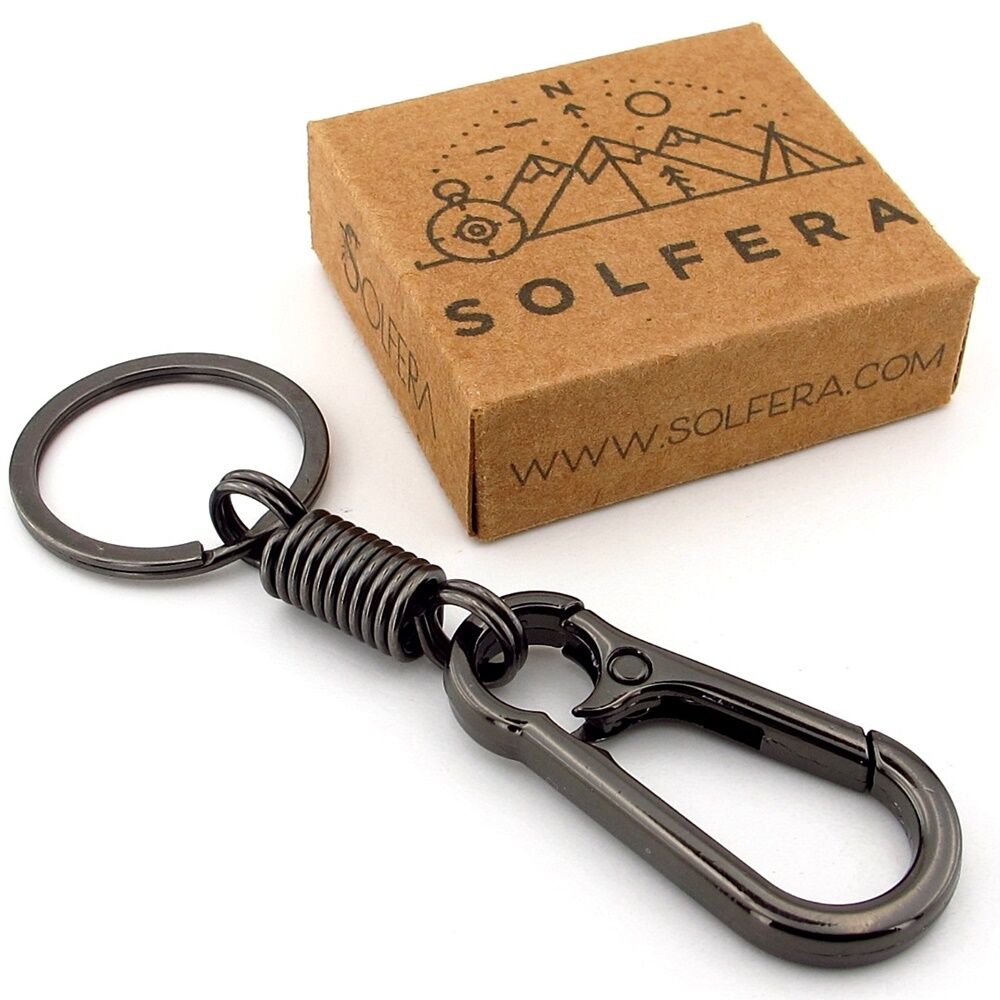 Antrasit Metal Yaylı Kanca Outdoor Karabiner Anahtarlık KC329