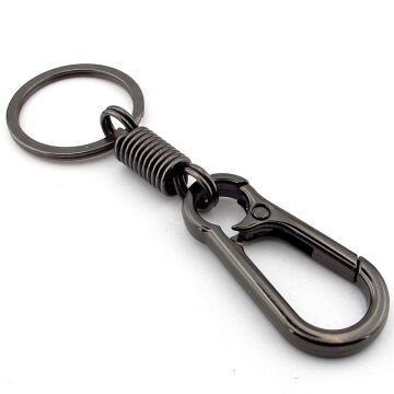 Antrasit Metal Yaylı Kanca Outdoor Karabiner Anahtarlık KC329