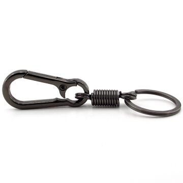 Antrasit Metal Yaylı Kanca Outdoor Karabiner Anahtarlık KC329