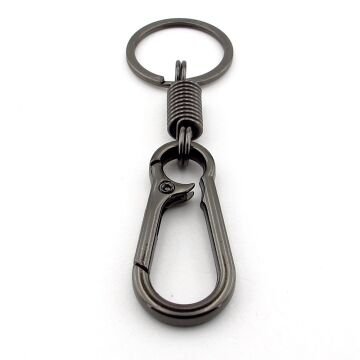 Antrasit Metal Yaylı Kanca Outdoor Karabiner Anahtarlık KC329