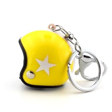 Sarı Beyaz Yıldız Motosiklet Scooter Motor Kaskı Anahtarlık KC331