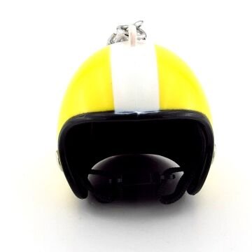 Sarı Beyaz Yıldız Motosiklet Scooter Motor Kaskı Anahtarlık KC331