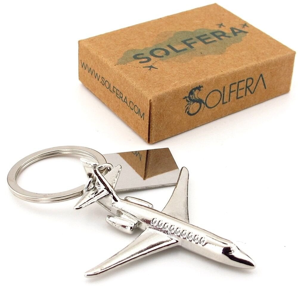 Yolcu Uçağı Pilot Kaptan Hostes Uçak Gümüş Renk Metal Anahtarlık KC336