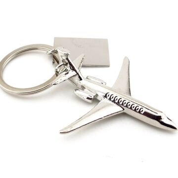 Yolcu Uçağı Pilot Kaptan Hostes Uçak Gümüş Renk Metal Anahtarlık KC336