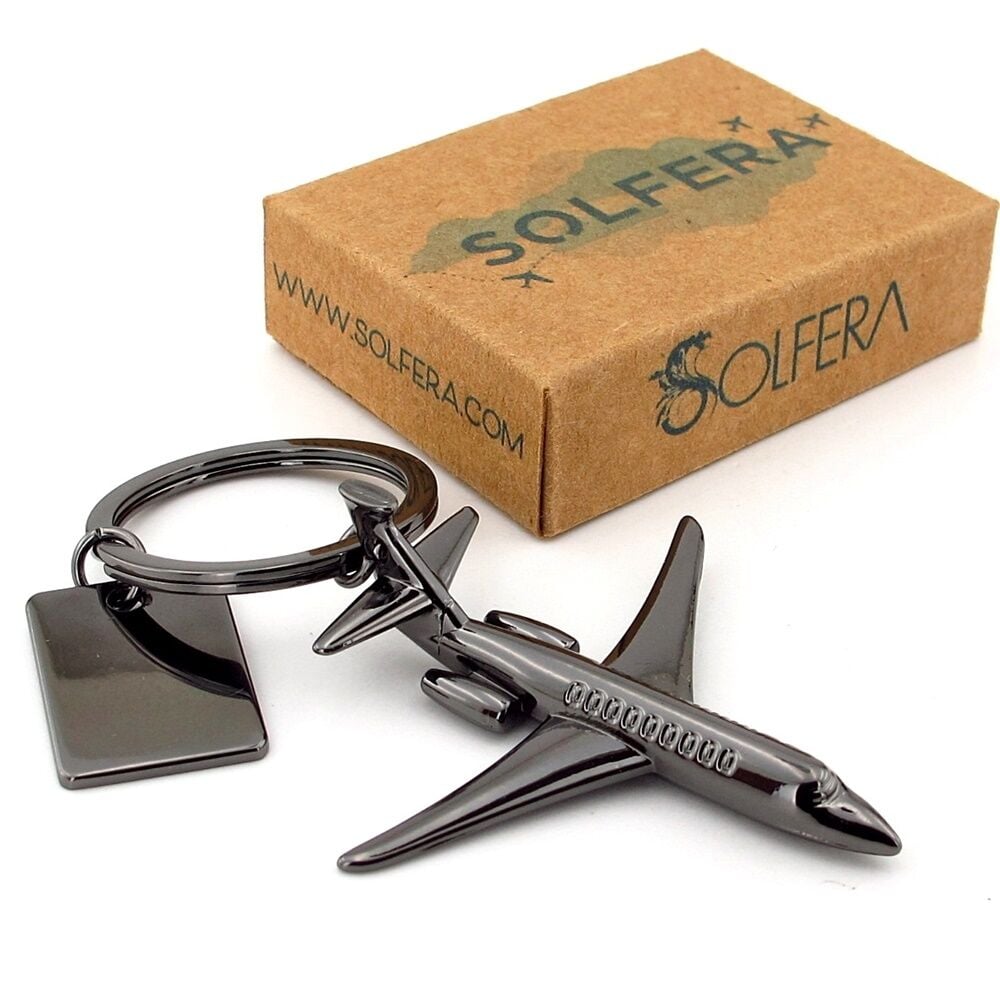 Yolcu Uçağı Pilot Kaptan Hostes Uçak Antrasit Renk Metal Anahtarlık KC337