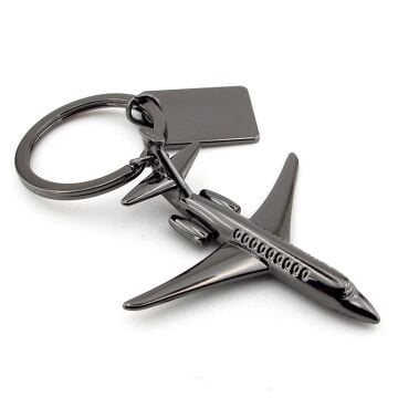 Yolcu Uçağı Pilot Kaptan Hostes Uçak Antrasit Renk Metal Anahtarlık KC337