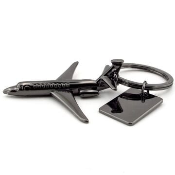 Yolcu Uçağı Pilot Kaptan Hostes Uçak Antrasit Renk Metal Anahtarlık KC337