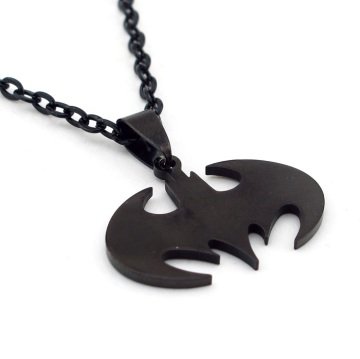 SİYAH ÇELİK DC COMICS BATMAN YARASA ERKEK KOLYE Q0088