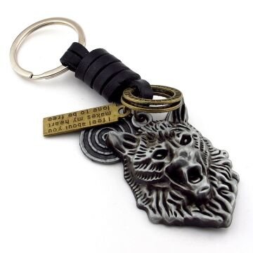 Kurt Suratı Vahşi Savaşçı Kabartma Deri Metal Anhatarlık KC340