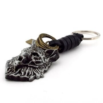 Kurt Suratı Vahşi Savaşçı Kabartma Deri Metal Anhatarlık KC340