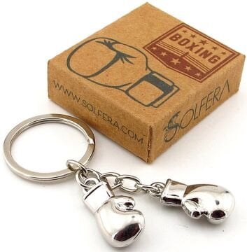 Boks Eldiveni Spor Kick Boks Gümüş Renk Metal Anahtarlık KC356