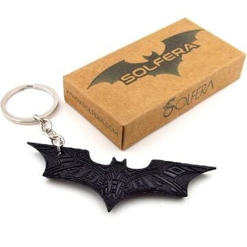 Batman Yarasa Kabartma Desen Çizgiroman Siyah Metal Anahtarlık KC359