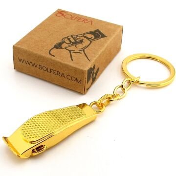 Berber Kuaför Saç Tıraş Makinesi Şeklinde Sarı Metal Anahtarlık KC365