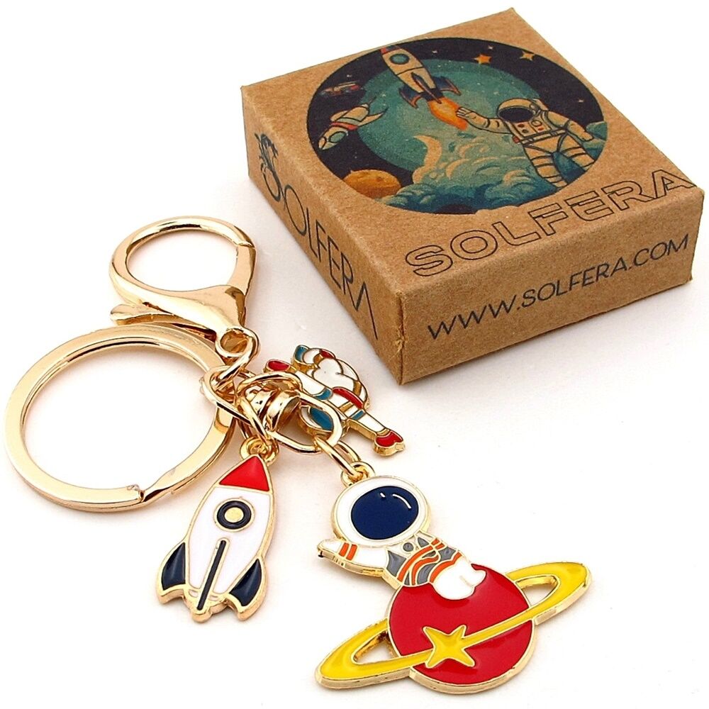 Astronot Uzay Roket Kırmızı Gezegen Anahtarlık Çanta Süsü Charm KC368
