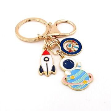Astronot Uzay Roket Satürn Anahtarlık Çanta Süsü Charm KC369