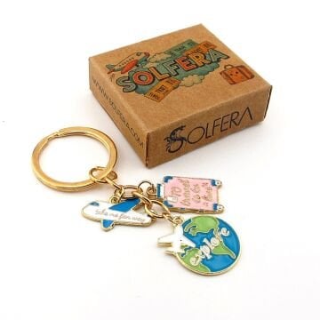 Gezgin Uçak Bavul Valiz Seyahat Anahtarlık Çanta Süsü Charm KC375